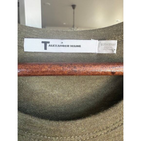 T Alexander Wang Olive Green Overlay Dress Size M Rayon EUC $295 retail - Picture 6 of 6
